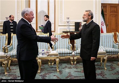 دیدار نایب رئیس مجلس قزاقستان با علی لاریجانی رئیس مجلس شورای اسلامی
