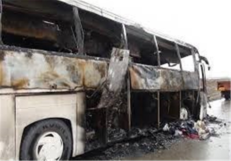 جزئیات آتش‌سوزی اتوبوس حامل سربازان در جاده بردسکن ـ سبزوار