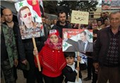 راهپیمایی شبانه مردم سوریه در حمایت از بشار اسد