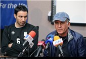 جواد نکونام در نشست خبری سرمربیان تیم های ملی فوتبال ایران و کویت