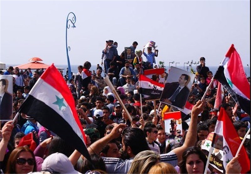 ادامه راهپیمایی‌های مردم سوریه در حمایت از ارتش و بشار اسد