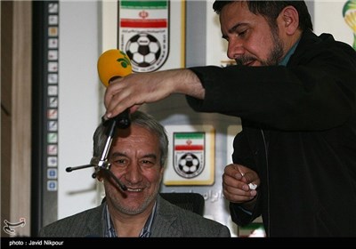 علی کفاشیان رئیس فدراسیون فوتبال در مراسم عقد قرارداد وینگادا و فدراسیون فوتبال ایران 