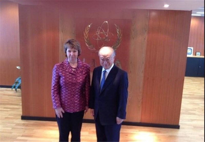 دیدار اشتون و آمانو در حاشیه مذاکرات هسته‌ای وین