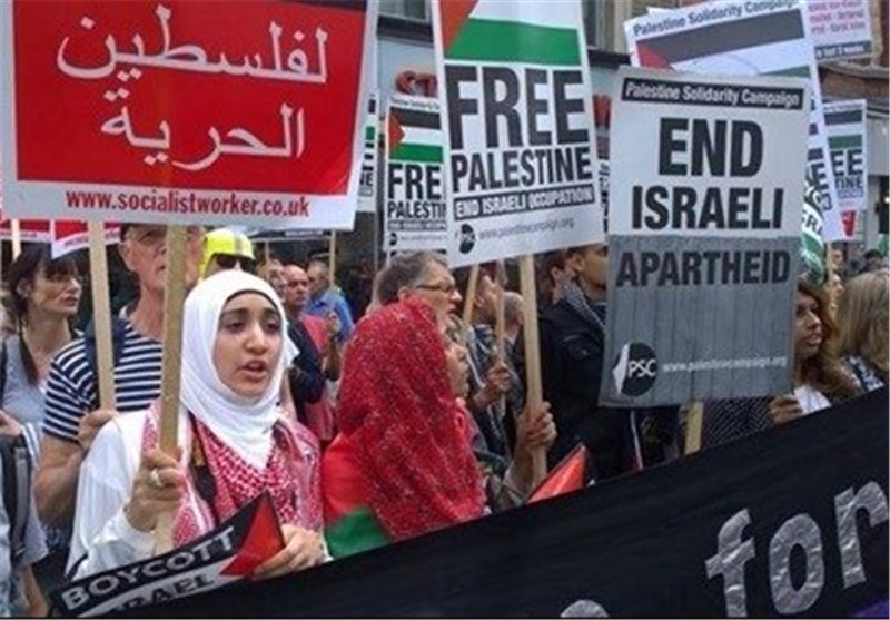 تظاهرات در لندن برای همبستگی با مردم غزه