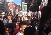 تظاهرات مقابل بی بی سی علیه پوشش مغرضانه جنگ اسرائیل در غزه+عکس
