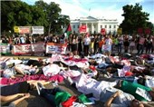تظاهرات ضد اسرائیلی در محل نشست آیپک در واشنگتن+فیلم