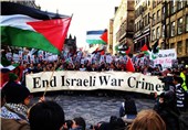 تظاهرات لبنانی‌ها مقابل سفارت آمریکا در حمایت از غزه