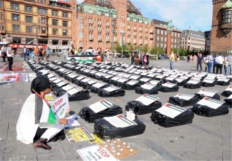 تظاهرات مردم کپنهاگ در حمایت از مردم غزه +عکس