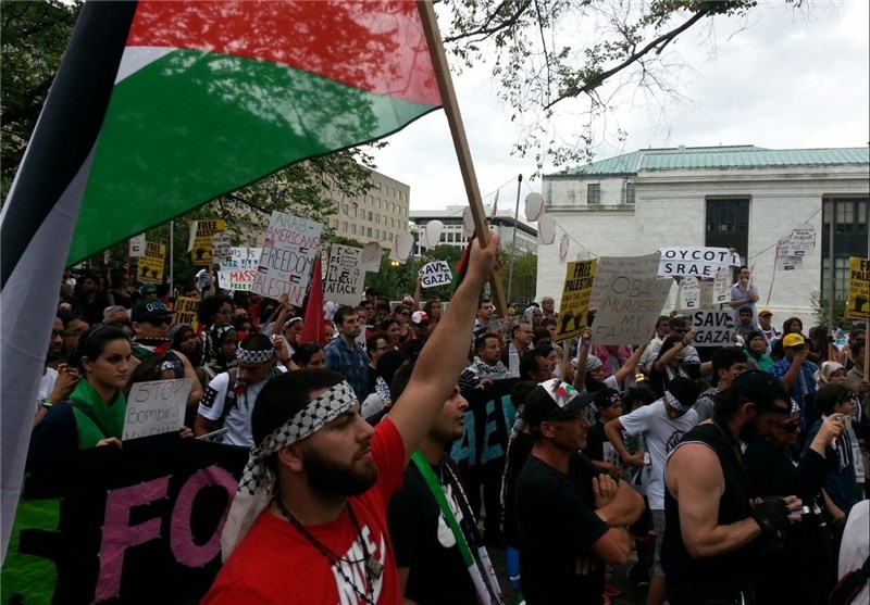 گزارش تسنیم از تظاهرات در واشنگتن و کالیفرنیا در حمایت از غزه + فیلم و عکس