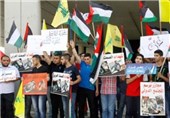 تظاهرات دانشجویان لبنانی در محکومیت تجاوز اسرائیل به غزه