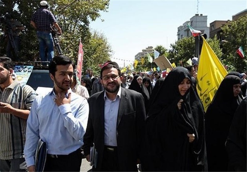 حضور معاون فرهنگی و اجتماعی سپاه پاسداران در راهپیمایی روز قدس