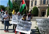 تظاهرات در نیویورک در اعتراض به جنایات رژیم صهیونیستی علیه مردم غزه