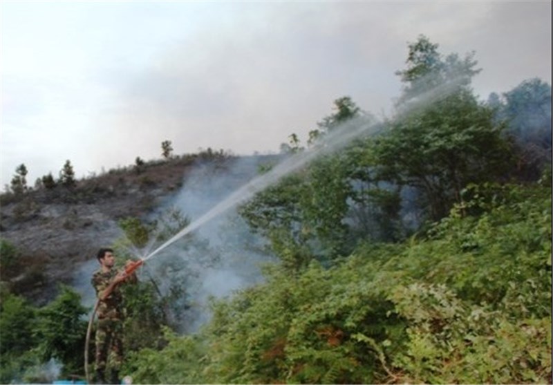 1.5 هکتار از اراضی پارک جنگلی صفرابسته آستانه‌اشرفیه در آتش سوخت