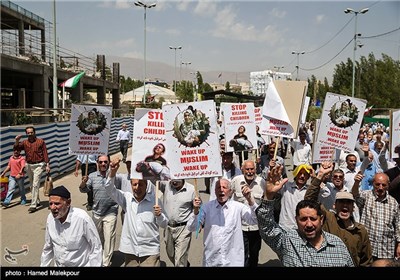 راهپیمایی نمازگزاران جمعه تهران در اعتراض به جنایات رژیم صهیونیستی در غزه