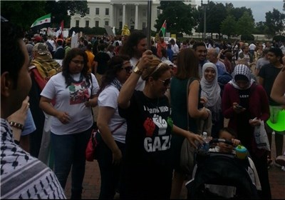تظاهرات الآلاف امام البیت الابیض دعما لاهالی غزة