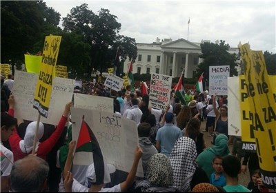 تظاهرات الآلاف امام البیت الابیض دعما لاهالی غزة
