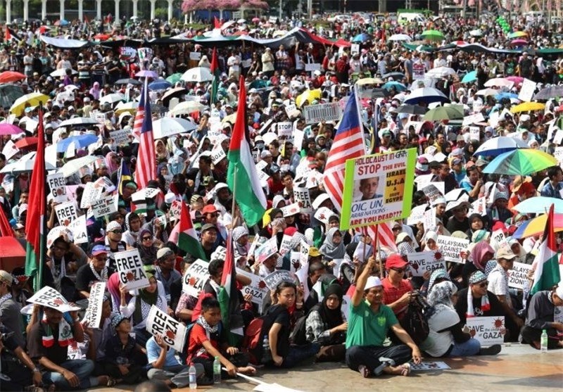 تظاهرات هزاران نفری در مالزی در اعتراض به جنایات رژیم صهیونیستی