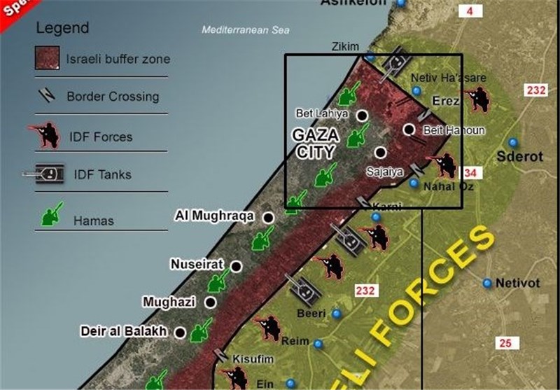 اسرائیل نوار امنیتی در غزه ایجاد کرد