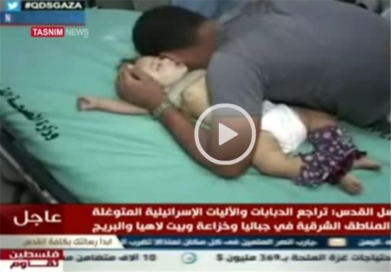 فیلم وداع جانسوز پدر فلسطینی با نوزاد 10ماهه