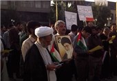 تجمع دانشجویان یزد در اعتراض به جنایات رژیم صهیونیستی در غزه + تصاویر