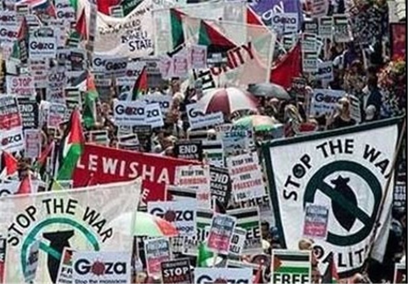 تظاهرات هزاران انگلیسی در حمایت از غزه