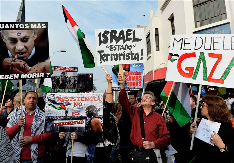 معترضان شیلیایی خواستار قطع روابط دولت این کشور با اسرائیل شدند