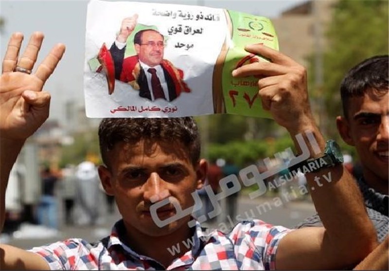 عراقی‌ها در بغداد در حمایت از مالکی تظاهرات کردند