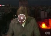فیلم؛ انفجار موشک حماس پشت خبرنگار سی‌ان‌ان