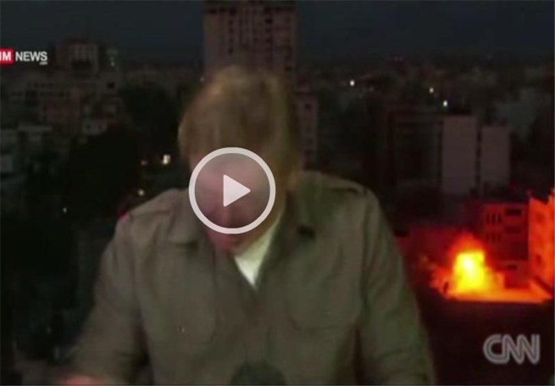 فیلم؛ انفجار موشک حماس پشت خبرنگار سی‌ان‌ان