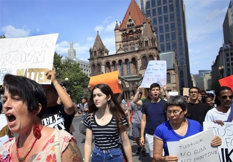 Boston Marchers Protest Killing of Ferguson Teen