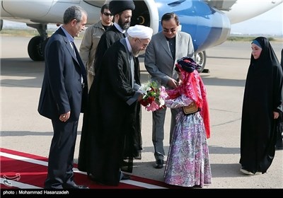 President Rouhani Arrives in Iran’s Ardebil