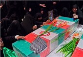 تشییع پیکر 2 شهید گمنام عملیات خیبر در شهرستان ورزنه اصفهان