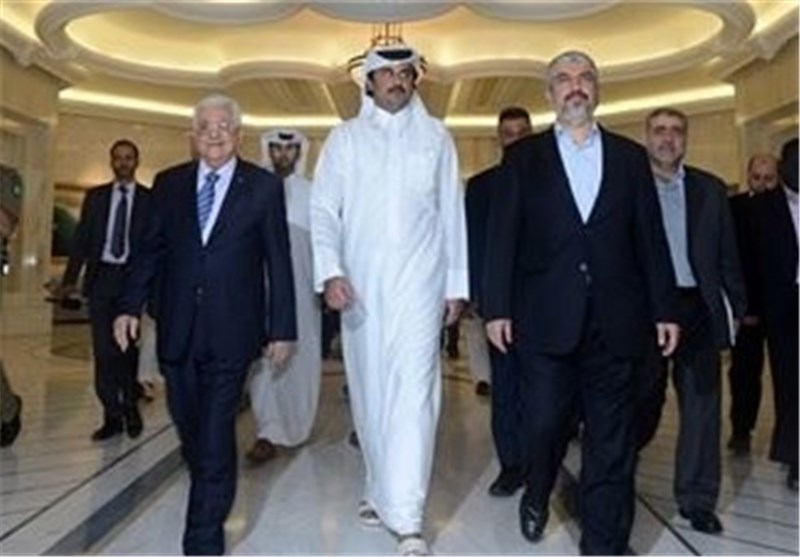 دومین نشست سه جانبه امیر قطر، عباس و خالد مشعل در دوحه
