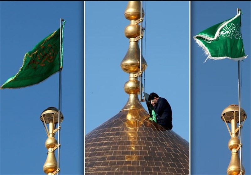 پرچم حرم حضرت معصومه(س) به بیت تاریخی امام خمینی(ره) اهدا می‌شود