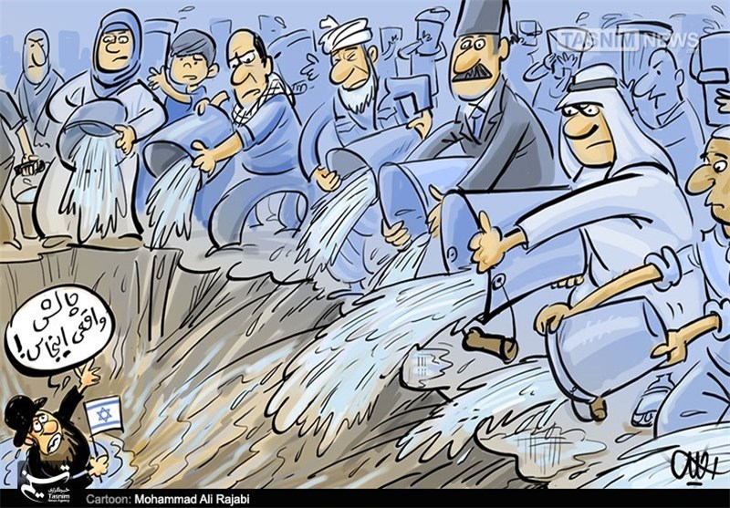 کاریکاتور/ شیشه عمر صهیونیست‌ها و یک سطل آب