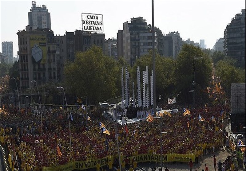تصاویر تظاهرات استقلال طلبانه در بارسلونای اسپانیا‎