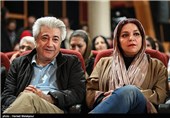 تهیمه میلانی و همسرش محمد نیک بین در مراسم افتتاحیه فیلم سینمایی ساکن طبقه وسط به کارگردانی شهاب حسینی