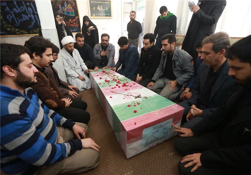 برگزاری مراسم تشییع پیکر شهید گمنام در دفتر تسنیم قم
