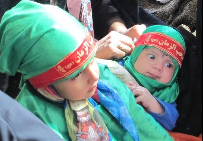 همنوایی شیرخوارگان بهاباد با طفل شش‌ماهه امام حسین(ع) + تصاویر‌