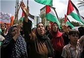 تظاهرات زنان فلسطینی در غزه در حمایت از مسجدالاقصی
