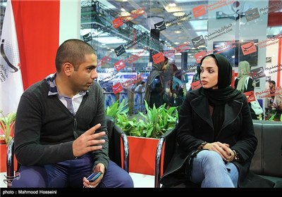 مریم طوسی دونده تیم ملی در غرفه خبرگزاری تسنیم