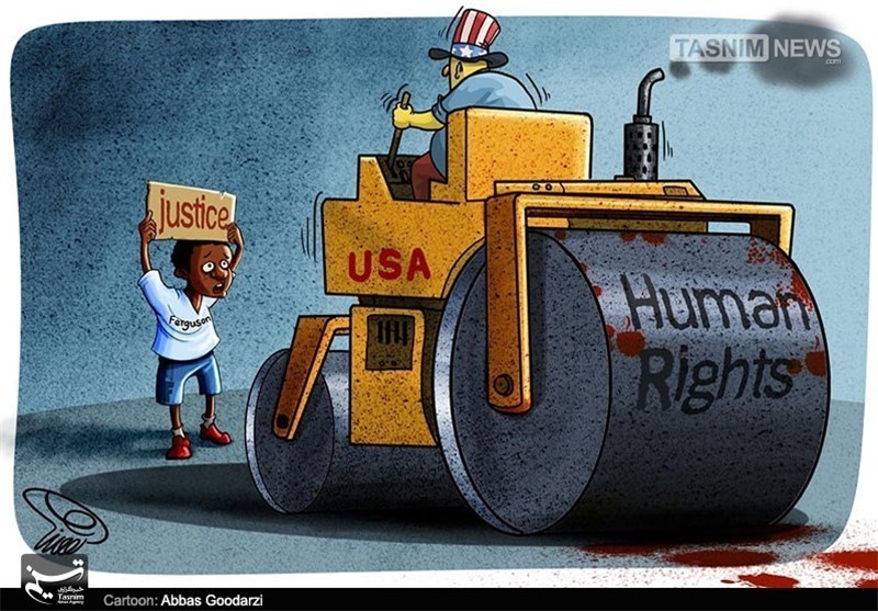 کاریکاتور/ عدالت و حقوق بشر آمریکایی