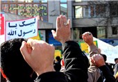 راهپیمایی اعتراضی علیه نشریه فرانسوی در اردبیل برگزار شد + تصاویر