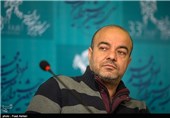 سعید آقاخانی بازیگر در نشست خبری فیلم سینمایی خداحافظی طولانی