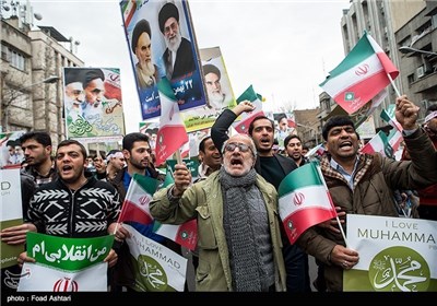 People in Tehran Stage Rallies on Revolution Anniversary