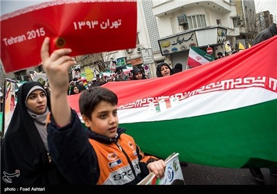 People in Tehran Stage Rallies on Revolution Anniversary