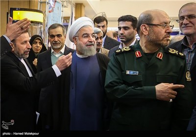 Iran’s President Hassan Rouhani Visits Exhibition of Space Industry