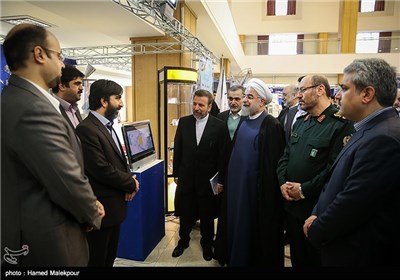 Iran’s President Hassan Rouhani Visits Exhibition of Space Industry