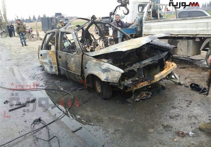شهادت 6 تن بر اثر انفجار خودروی بمب‌گذاری شده در منطقه سیده زینب دمشق