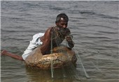 ماهیگیری جالب روی کوزه‌ها در پاکستان به روایت تصویر